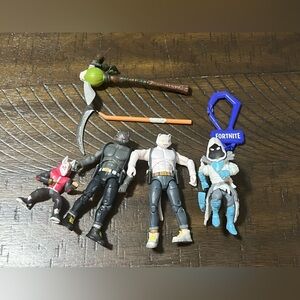 Jazwares Fortnite Action Figure Lot – Drift, Lynx (2), Ice King + Weapons